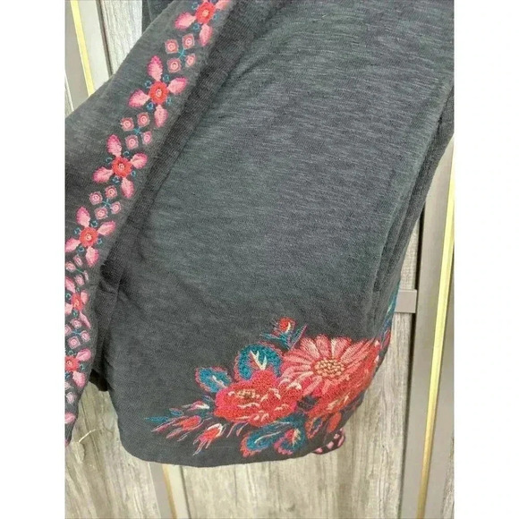 J Jill Duster Cardigan Size S Embroidered Bohemian Open Front Long Small - Picture 6 of 12
